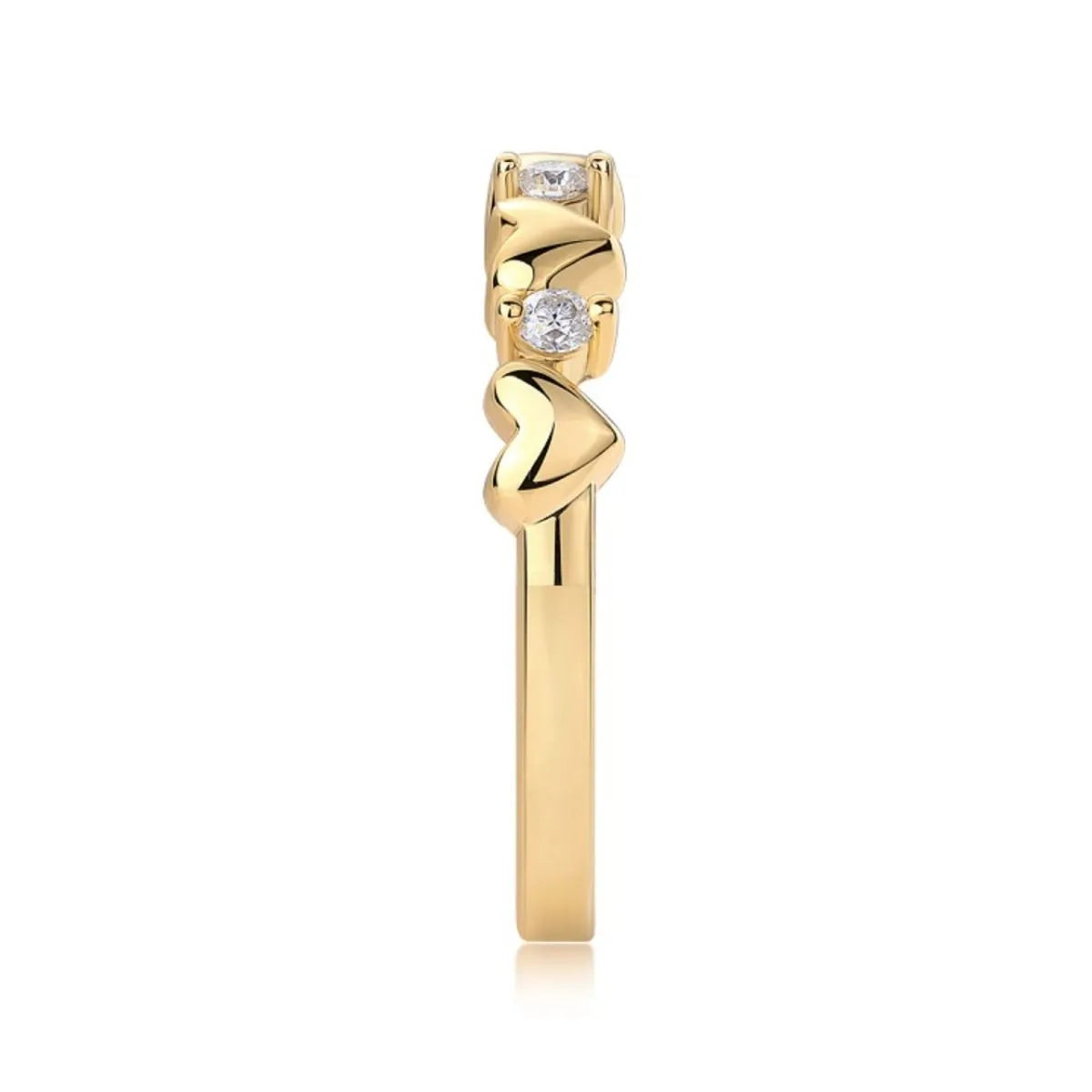 Lovelinked | 18K Gold Heart & Moissanite Ring in Premierify™ 925