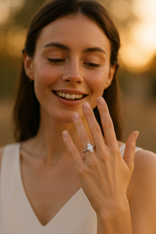 Serenata Marquise™ 2ct Solitaire Engagement Ring Platinum-Plated 925