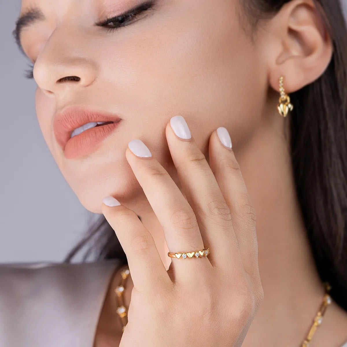Lovelinked | 18K Gold Heart & Moissanite Ring in Premierify™ 925