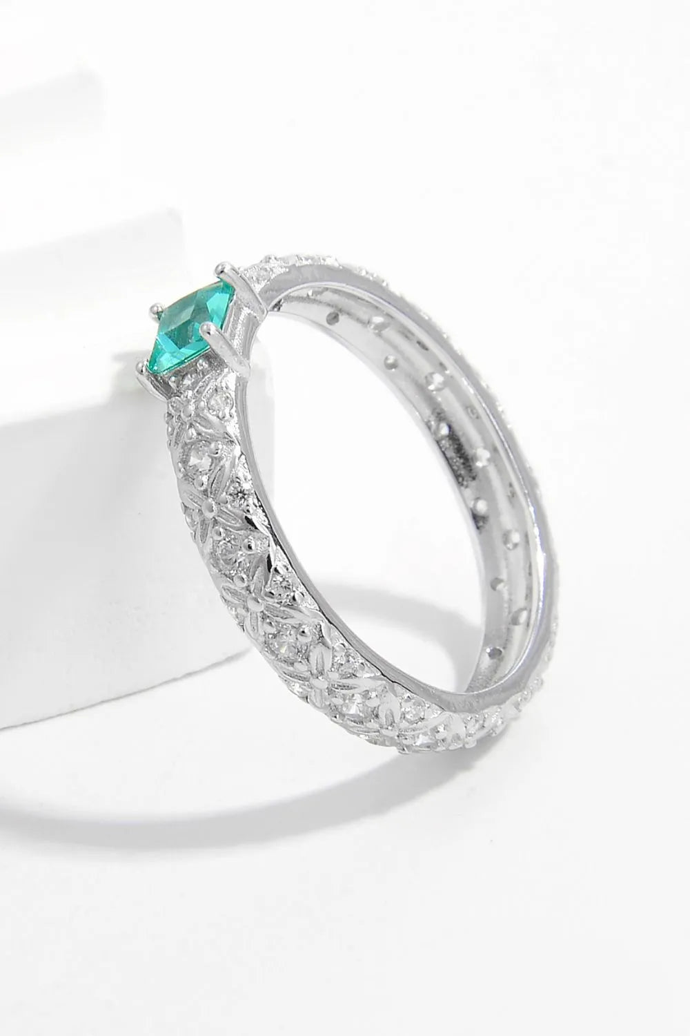 Premierify Ring – Prism Gleam | Square-Cut Zircon Sterling Silver Ring