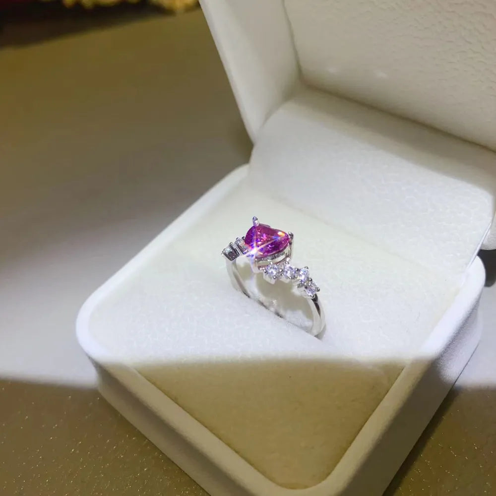 Rosé d’Amour – Heart-Cut Pink Moissanite Ring | Premierify Luxe