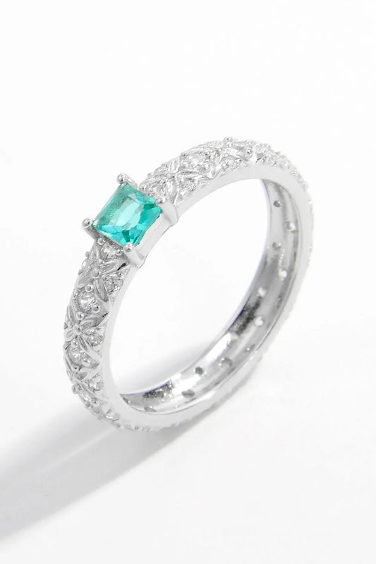 Premierify Ring – Prism Gleam | Square-Cut Zircon Sterling Silver Ring