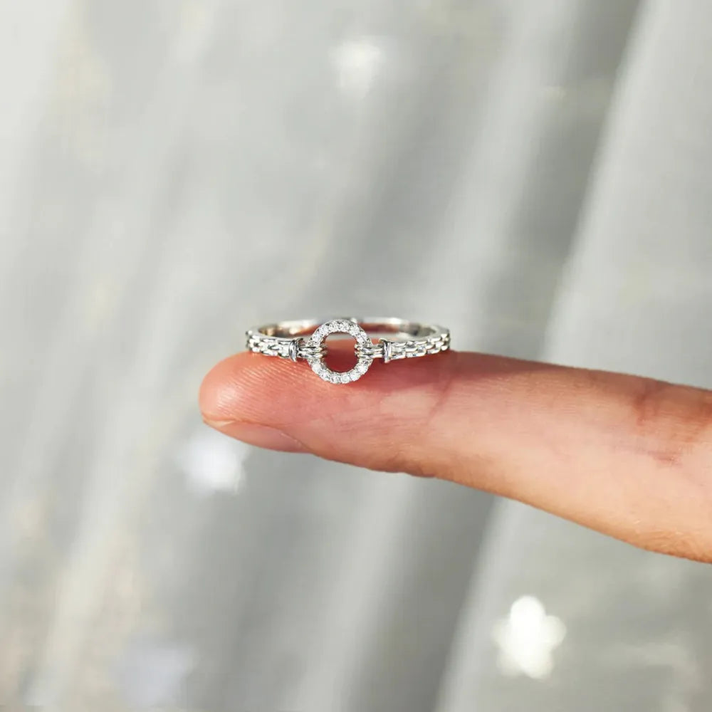 Premierify Ring – Sterling Inlay Shine | Minimalist CZ Band