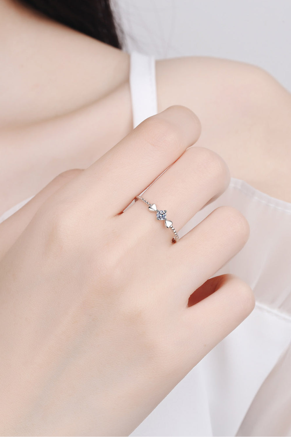 Premierify Ring – Adored Moissanite Heart | Romantic 925 Sterling Silver Ring