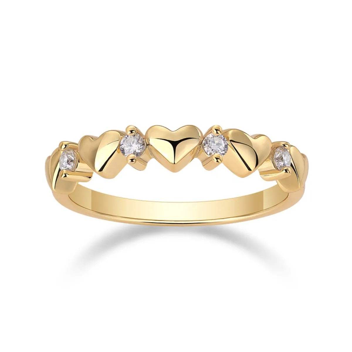 Lovelinked | 18K Gold Heart & Moissanite Ring in Premierify™ 925