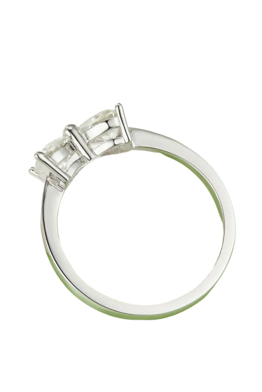 Premierify Ring – 1 Ct. Moissanite Bow Sparkle | 925 Sterling Silver Elegance