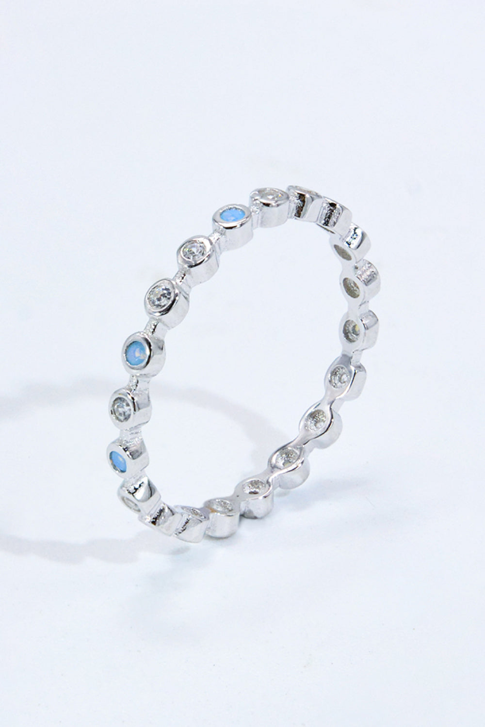 Irislight | Premierify™ 925 Bezel-Set Opal & Zircon Eternity Ring