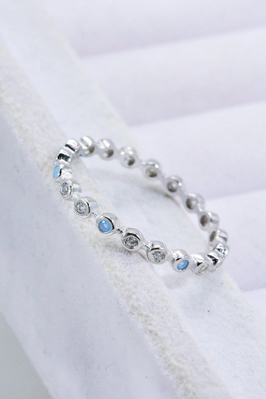 Irislight | Premierify™ 925 Bezel-Set Opal & Zircon Eternity Ring