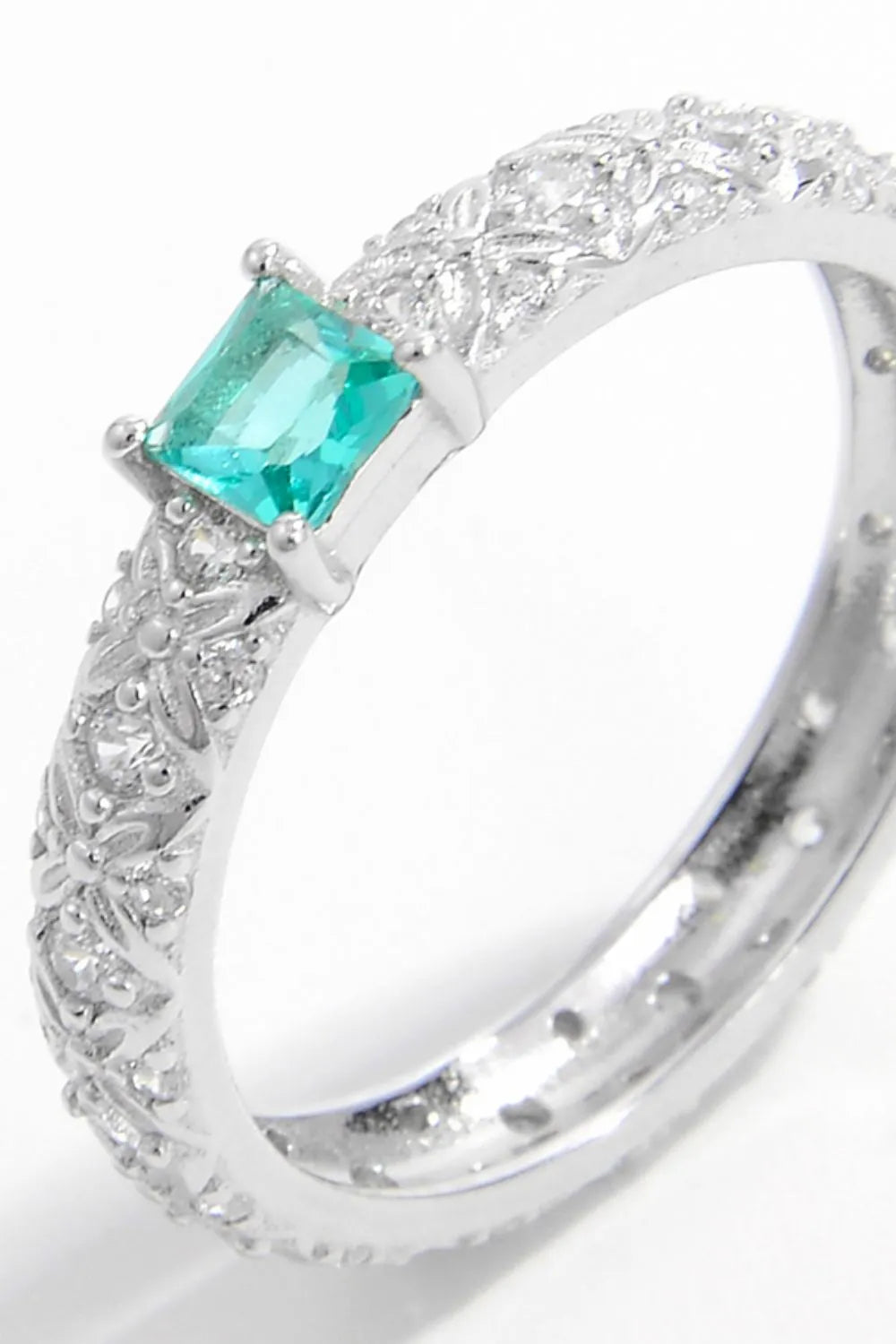 Premierify Ring – Prism Gleam | Square-Cut Zircon Sterling Silver Ring