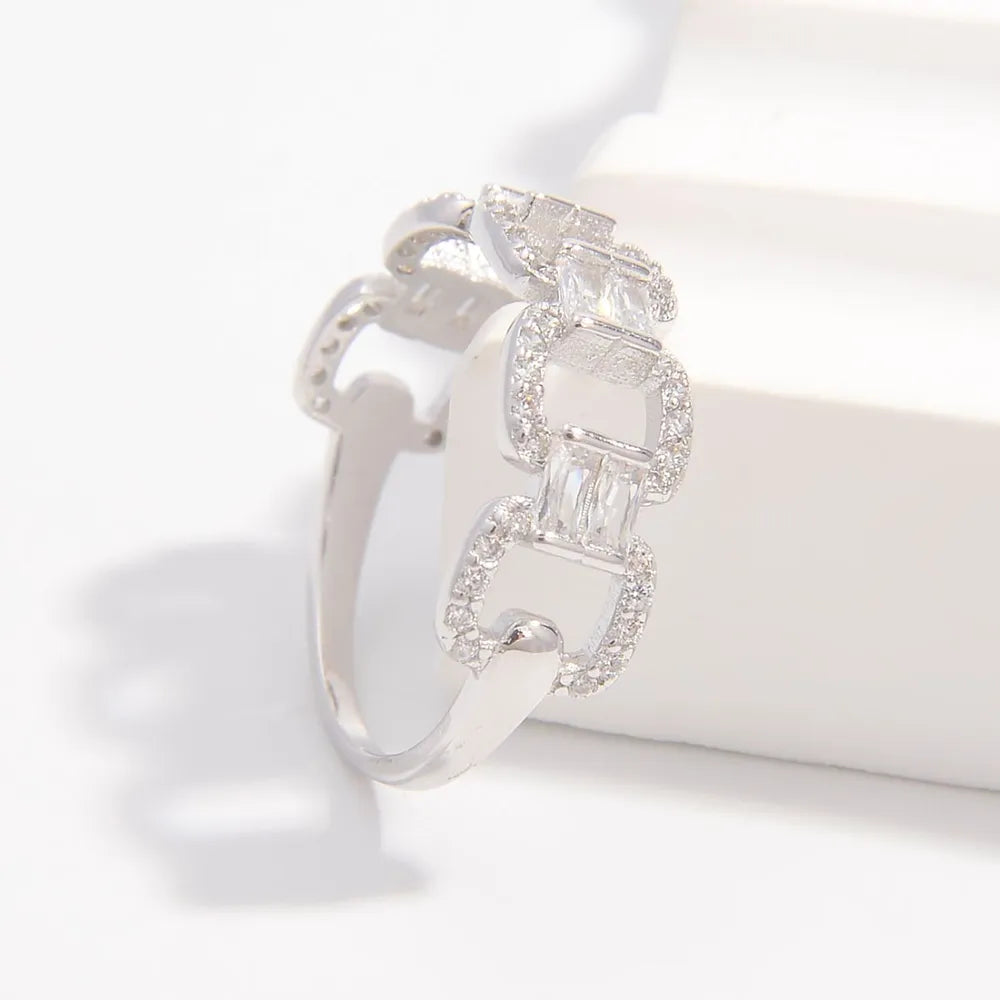 Link & Light | Premierify™ 925 Square Link Zircon Ring