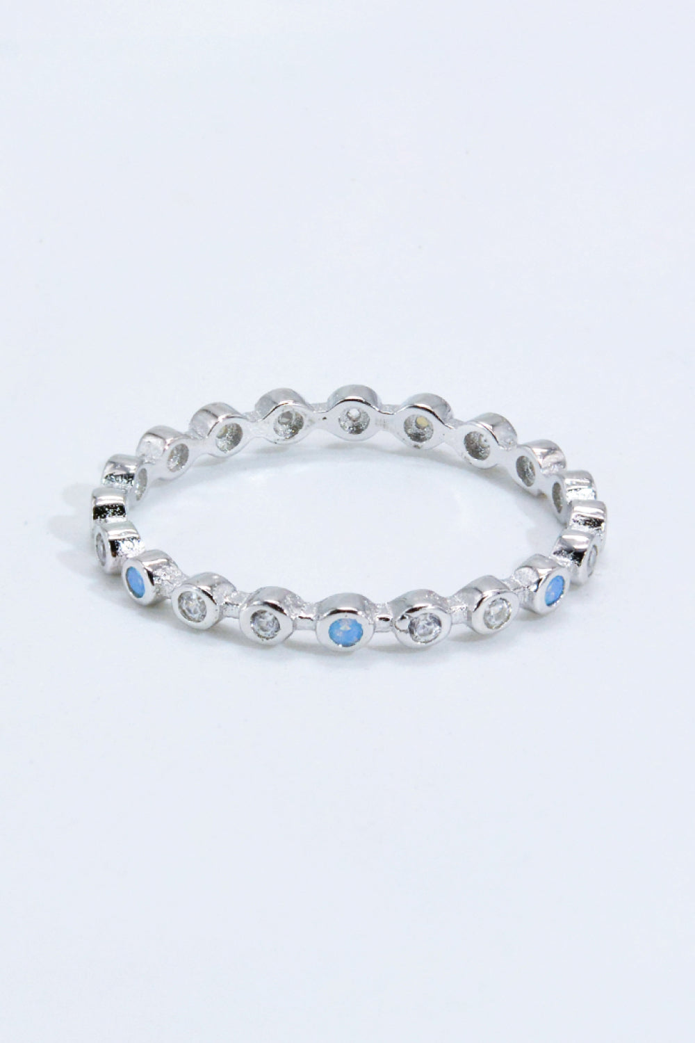 Irislight | Premierify™ 925 Bezel-Set Opal & Zircon Eternity Ring
