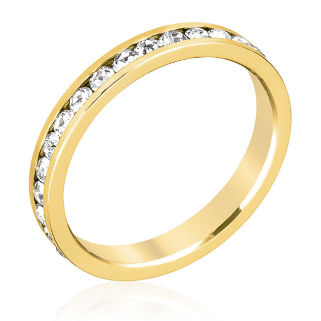 Premierify Ring – Crystal Stack 0.9 Ct. CZ 18k Gold-Plated Stackable Band