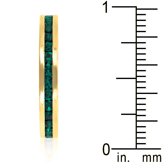 Premierify Ring – Eternal Green Crystal Stackable Ring (Gold)