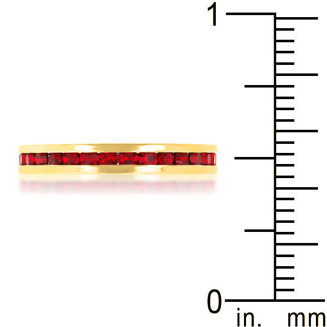 Red Reign | Ruby Crystal Premierify Stackable Ring (Gold)