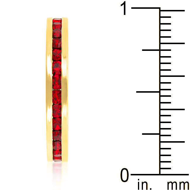 Red Reign | Ruby Crystal Premierify Stackable Ring (Gold)