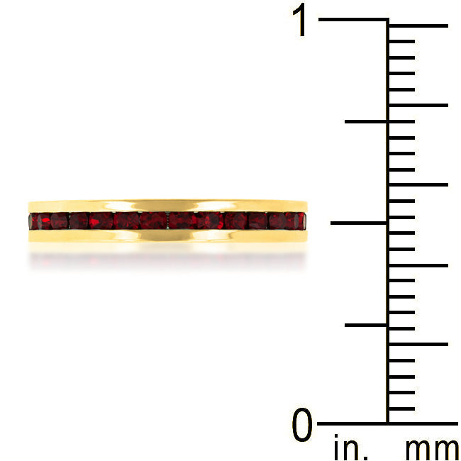 Royal Ember | Garnet Crystal Premierify Stackable Ring (Gold)