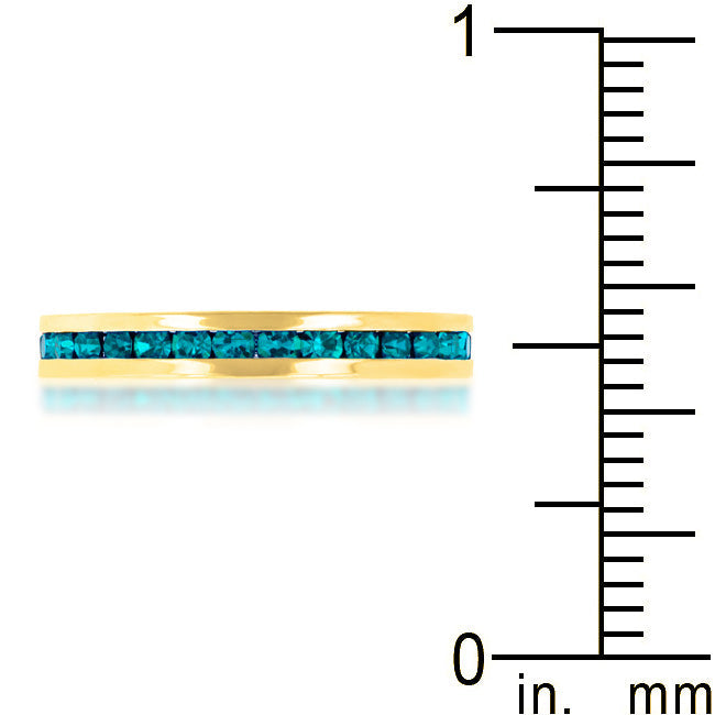 Premierify Ring – Coastal Gold | Turquoise Crystal Stackable Ring