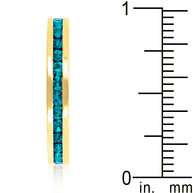 Premierify Ring – Coastal Gold | Turquoise Crystal Stackable Ring