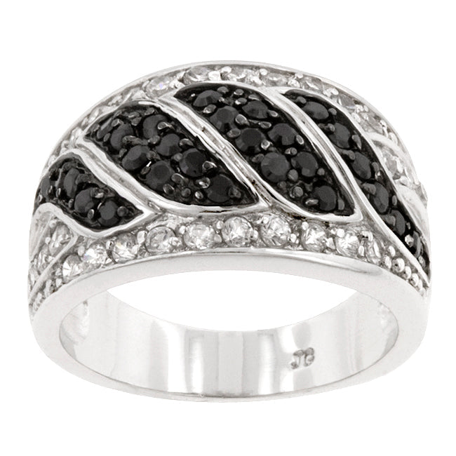 Premierify Ring – Eclipse Swirl Black & White CZ Statement Ring