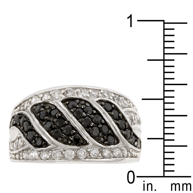 Premierify Ring – Eclipse Swirl Black & White CZ Statement Ring