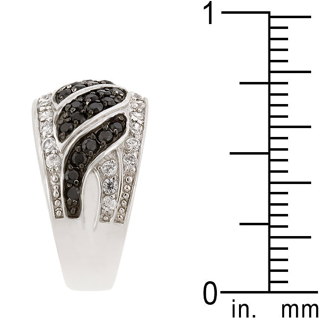 Premierify Ring – Eclipse Swirl Black & White CZ Statement Ring