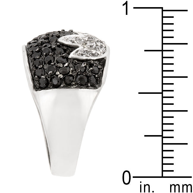 Premierify Ring – Noir Bloom Black & White Tulip CZ Ring