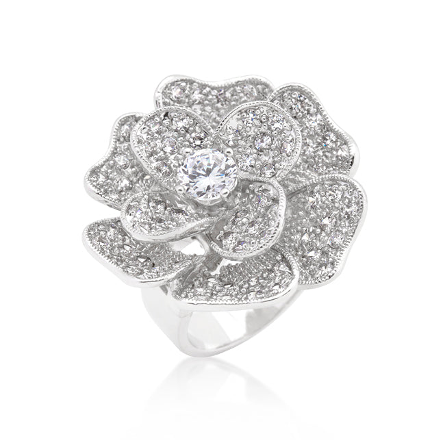 Floral Majesty 4.9 Ct.CZ Cocktail Ring