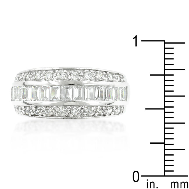 Premierify Ring – Ice Triple .58 Ct. CZ 3-Row Rhodium Band