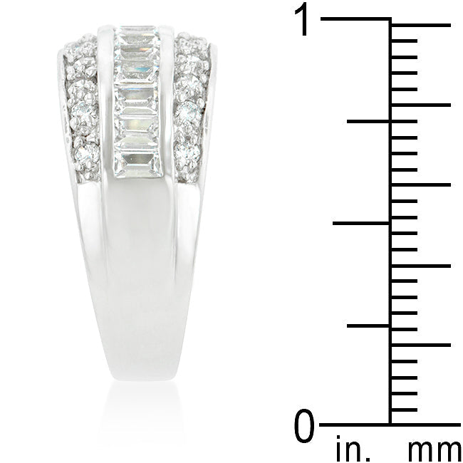 Premierify Ring – Ice Triple .58 Ct. CZ 3-Row Rhodium Band