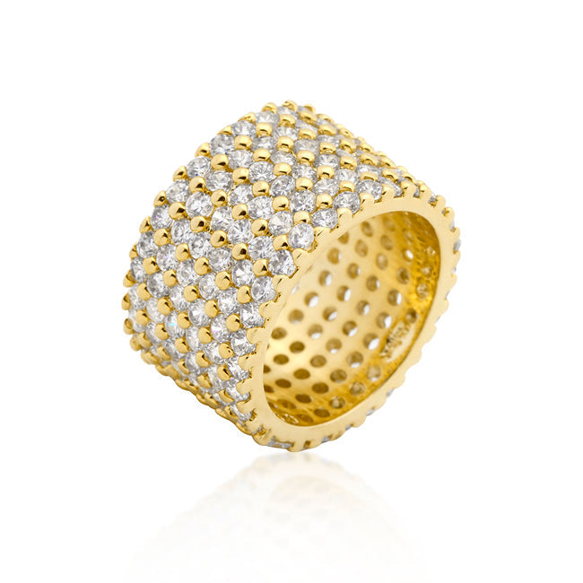 Wide Pave CZ Cocktail Ring