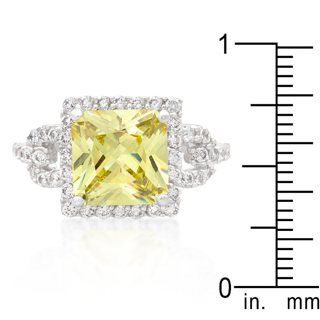 Limon Luxe 3.8 Ct. Princess Cut Peridot CZ Ring
