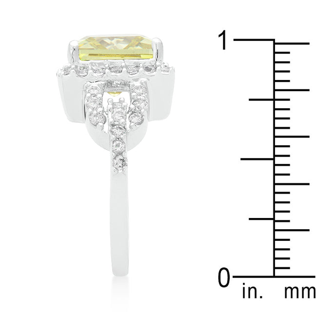 Limon Luxe 3.8 Ct. Princess Cut Peridot CZ Ring