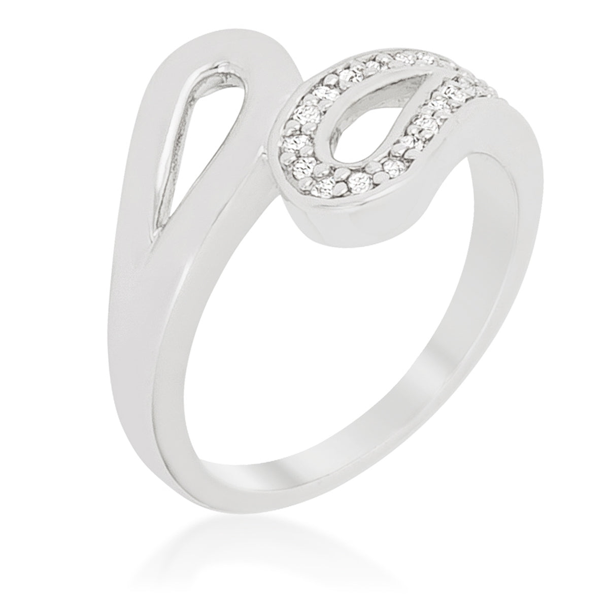 Modern Fancy Split Shank Ring .24ct. CZ