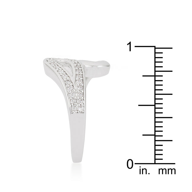 Modern Fancy Split Shank Ring .24ct. CZ