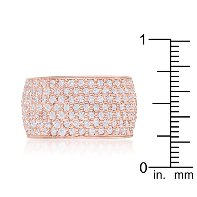 Wide 3 Ct. Pave CZ Rose Gold Pave Band Ring