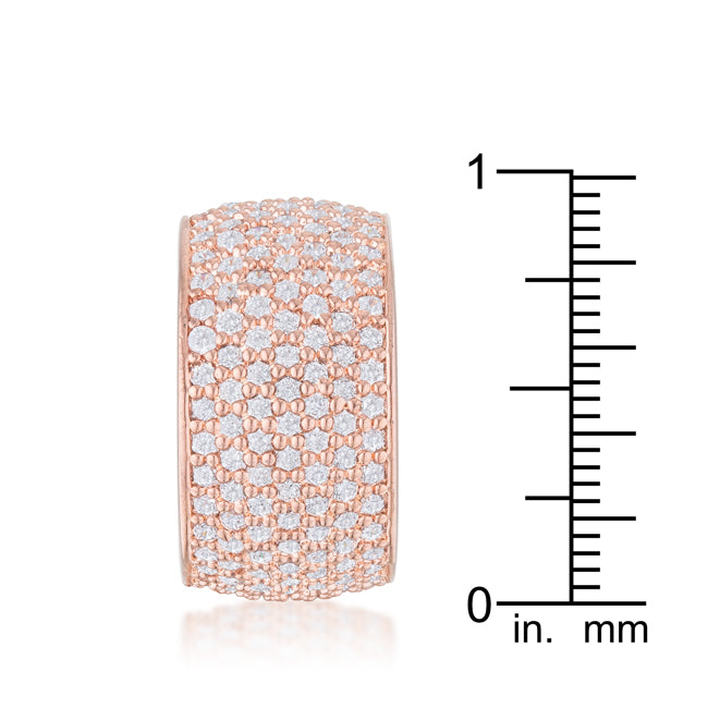 Wide 3 Ct. Pave CZ Rose Gold Pave Band Ring