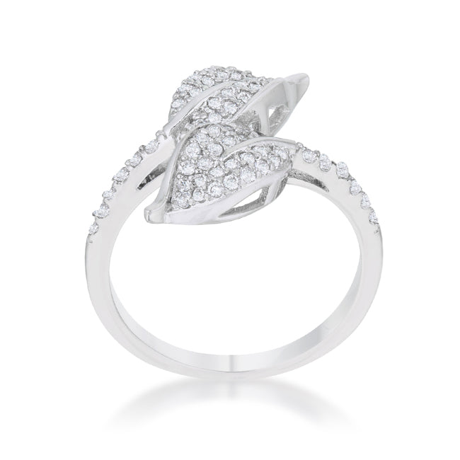 Liana Rhodium Leaf Cocktail Ring