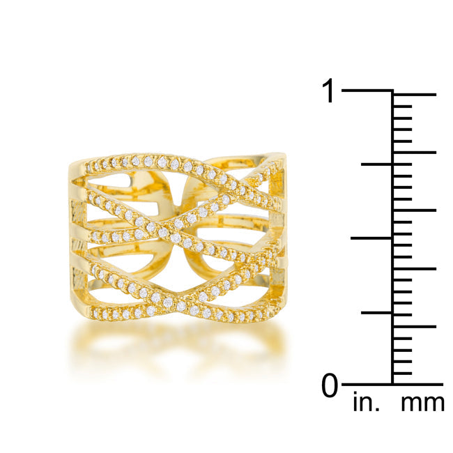 Premierify Ring – Mandy Glow 14k Gold Pave CZ Cocktail Ring