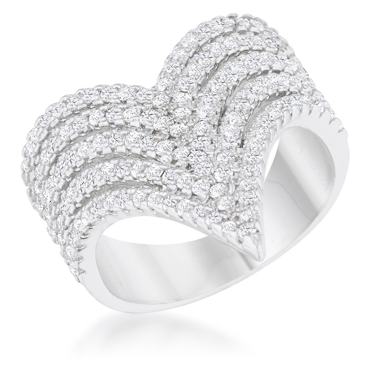 Premierify Ring – Vera Vintage 1.42 Ct. CZ Rhodium Cocktail Ring
