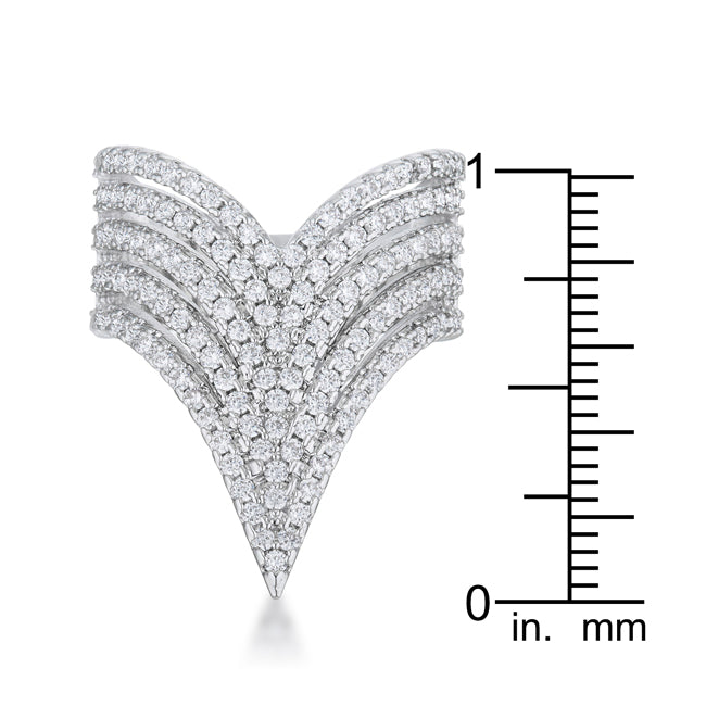 Premierify Ring – Vera Vintage 1.42 Ct. CZ Rhodium Cocktail Ring