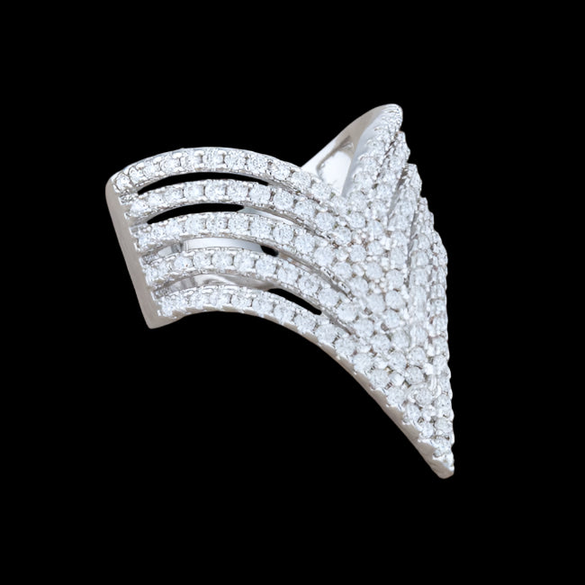 Premierify Ring – Vera Vintage 1.42 Ct. CZ Rhodium Cocktail Ring