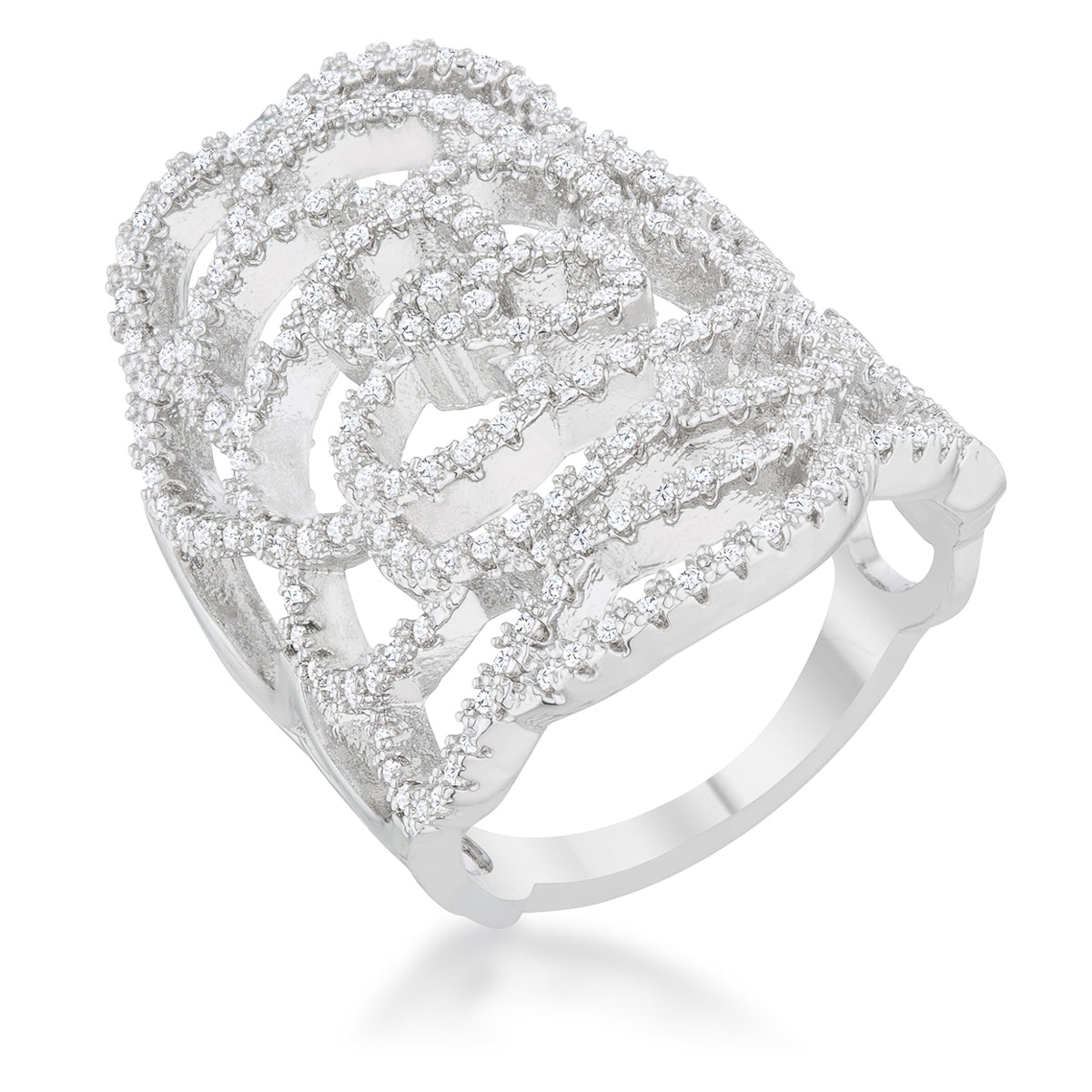 Premierify Ring – Rosa Filigree 1.25 Ct. CZ Cocktail Ring