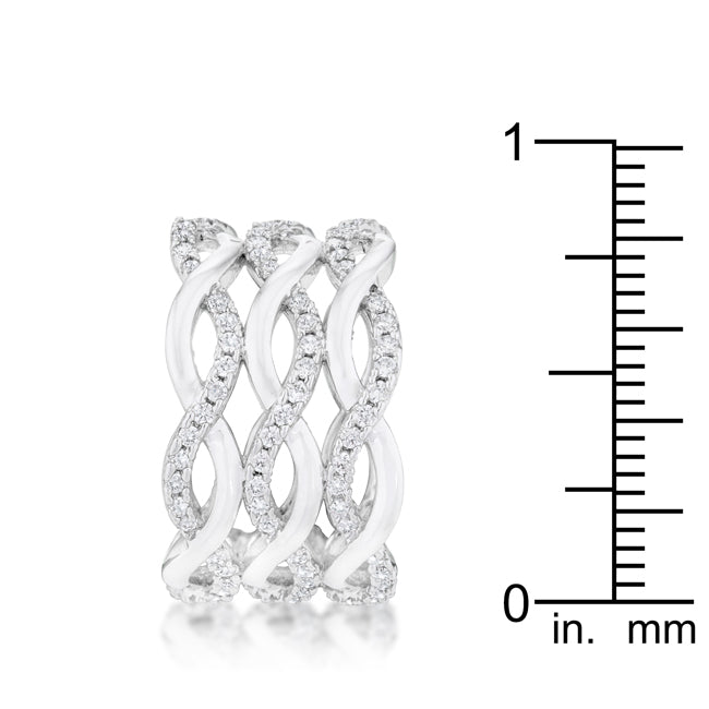 Twistline .88 Ct. CZ Rhodium Cocktail Ring