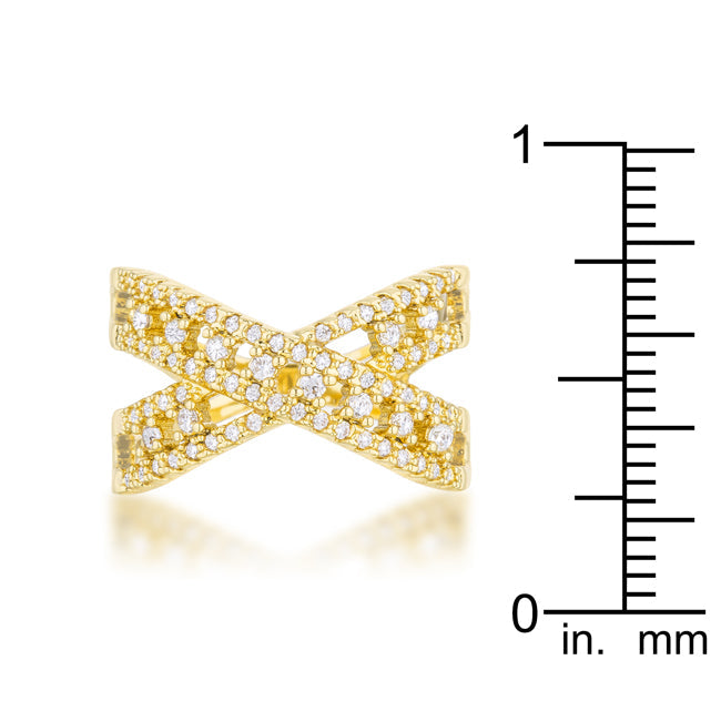 Sandy 14k Gold Classic Criss Cross Ring