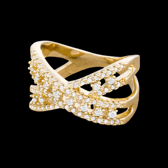 Sandy 14k Gold Classic Criss Cross Ring