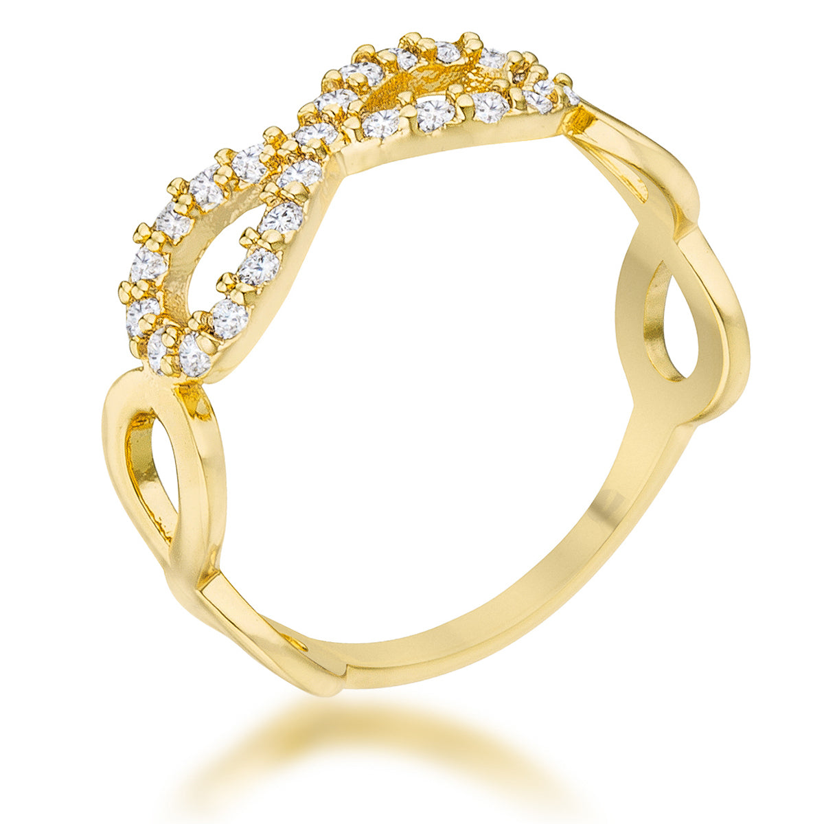 Premierify Ring – Mina Infinity .35 Ct. CZ 18k Gold Infinity Ring