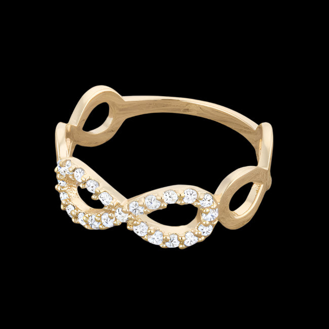 Premierify Ring – Mina Infinity .35 Ct. CZ 18k Gold Infinity Ring