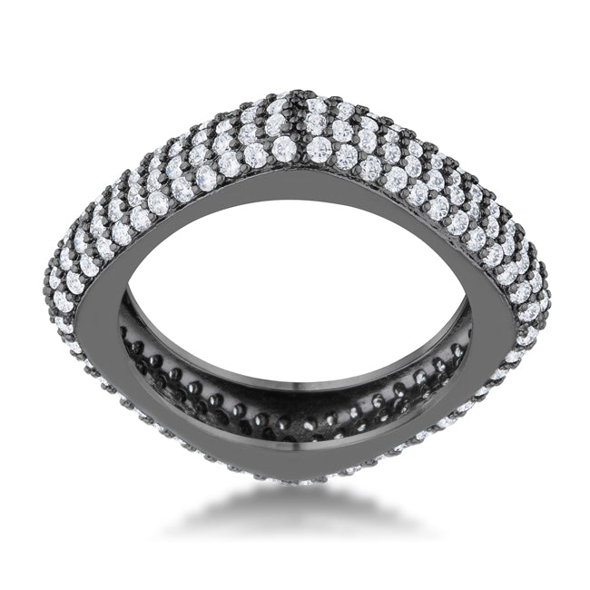 Jana Stone Ring – Hematite Square 1.1 Ct. CZ Band Ring | Premierify Jewelry