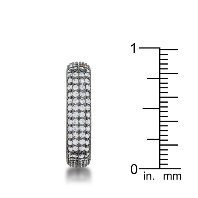 Jana Stone Ring – Hematite Square 1.1 Ct. CZ Band Ring | Premierify Jewelry