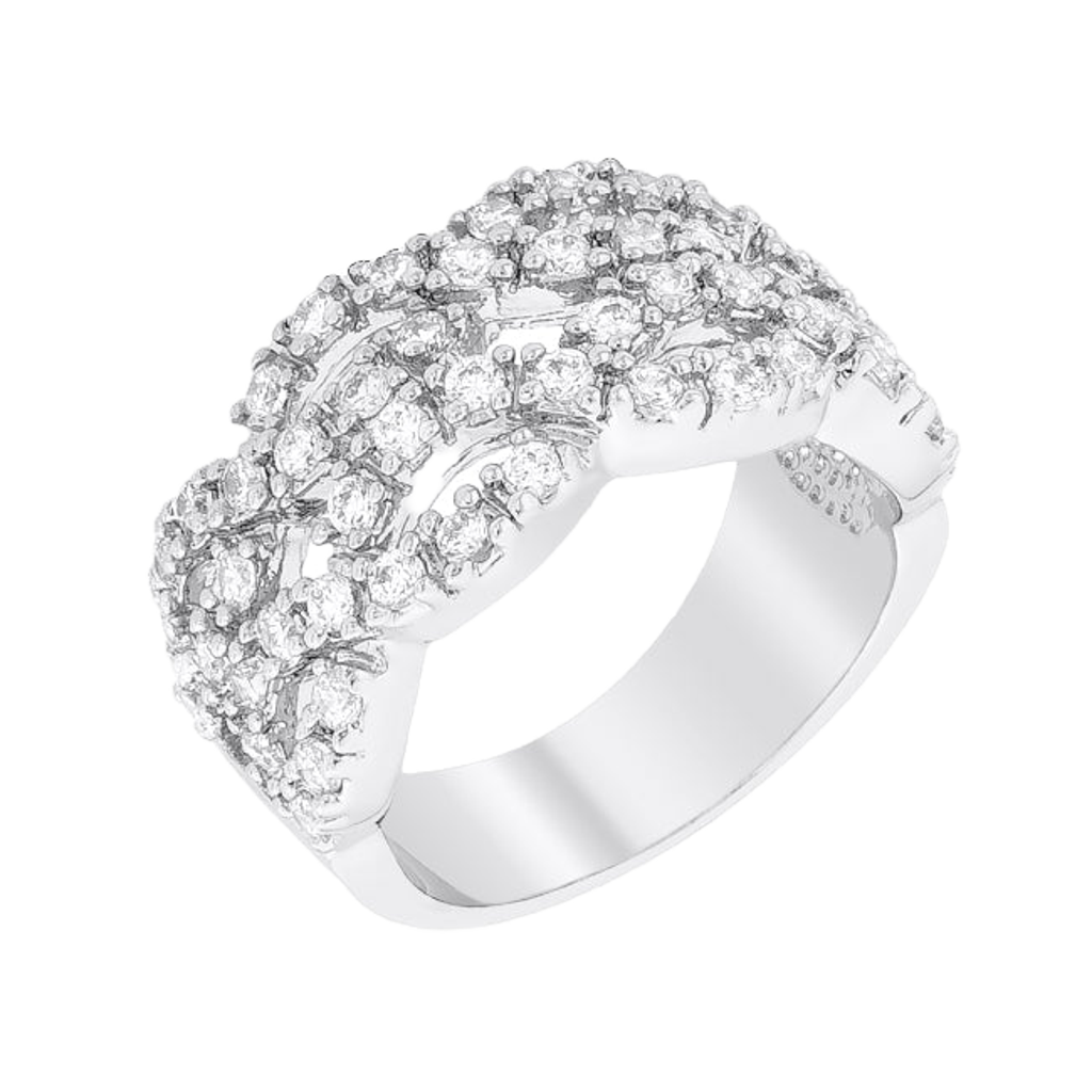 Premierify Ring – Braided Brilliance | Braided CZ Cocktail Ring